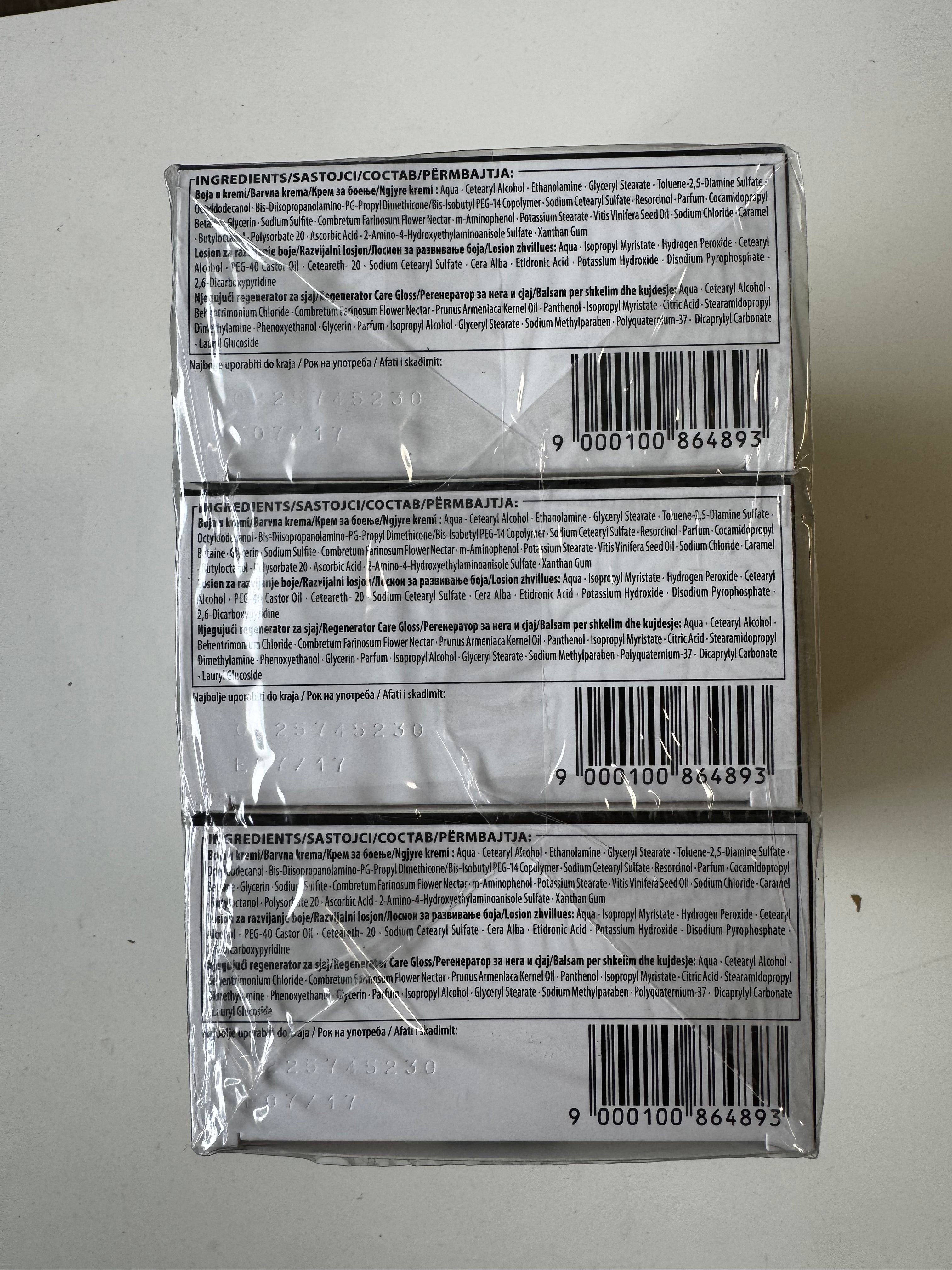 3-pack Schwarzkopf Nectra Color 300 Black Brown / Black Brown (remaining stock, expiry date exceeded) 
