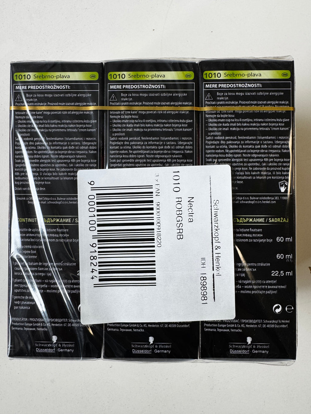 3-pack Schwarzkopf Nectra Color 1010 Silver Blonde / Silver Blonde (remaining stock expired) 