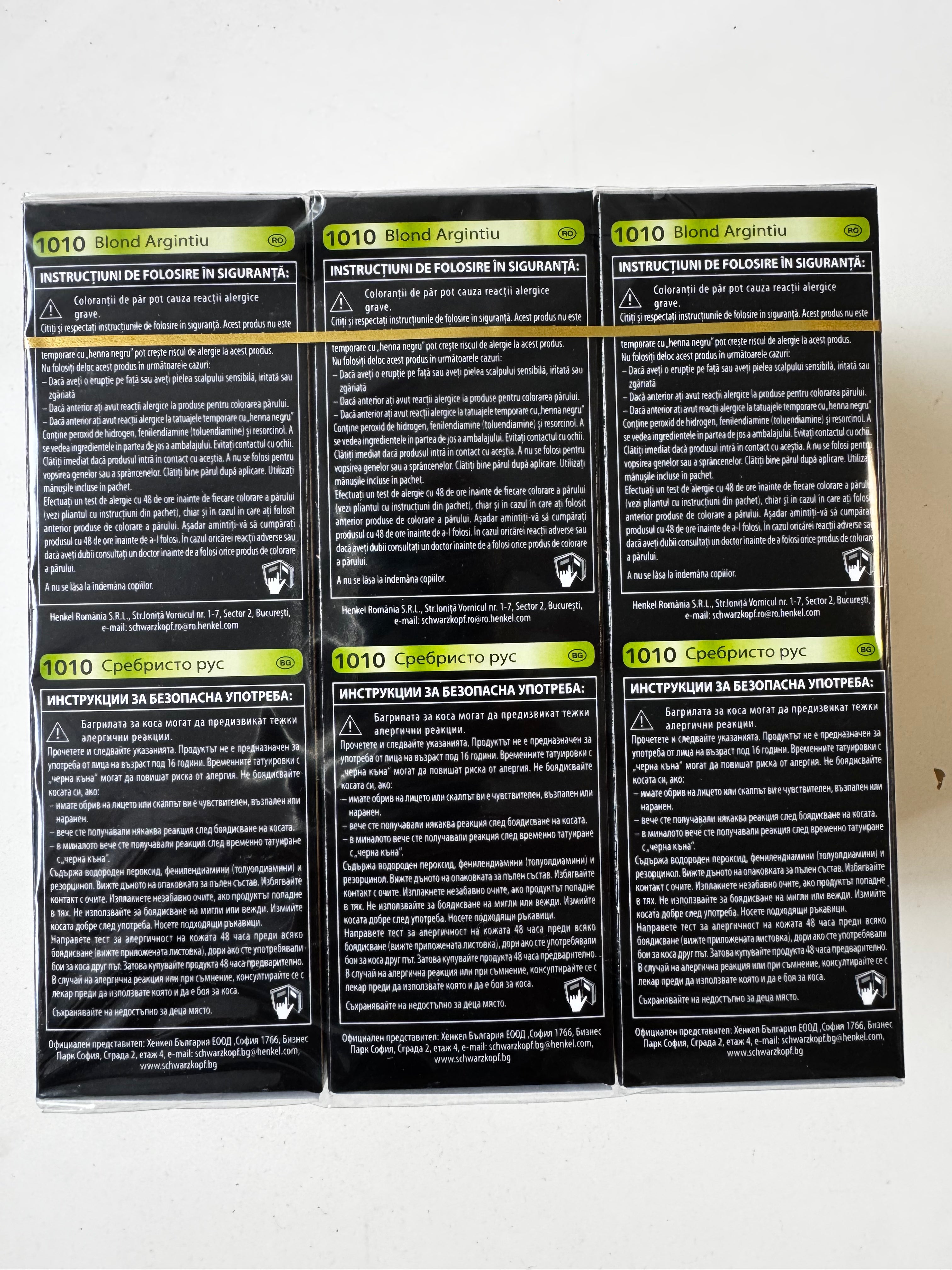 3-pack Schwarzkopf Nectra Color 1010 Silver Blonde / Silver Blonde (remaining stock expired) 