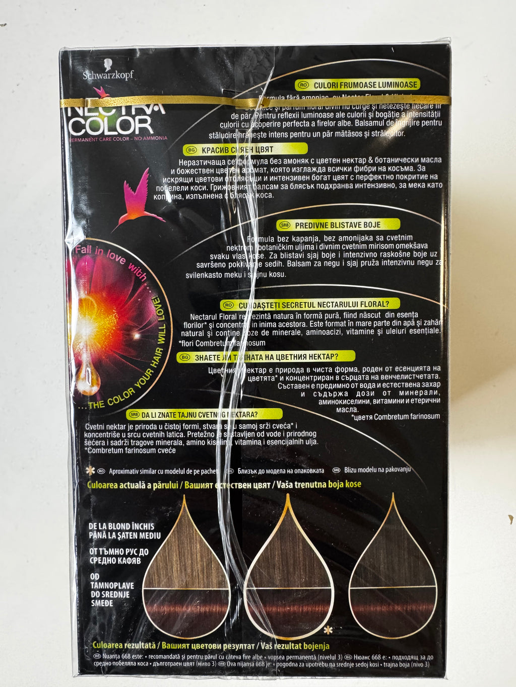 3-pack Schwarzkopf Nectra Color 668 Hazelnut / Hazelnut Brown (remaining stock expired) 