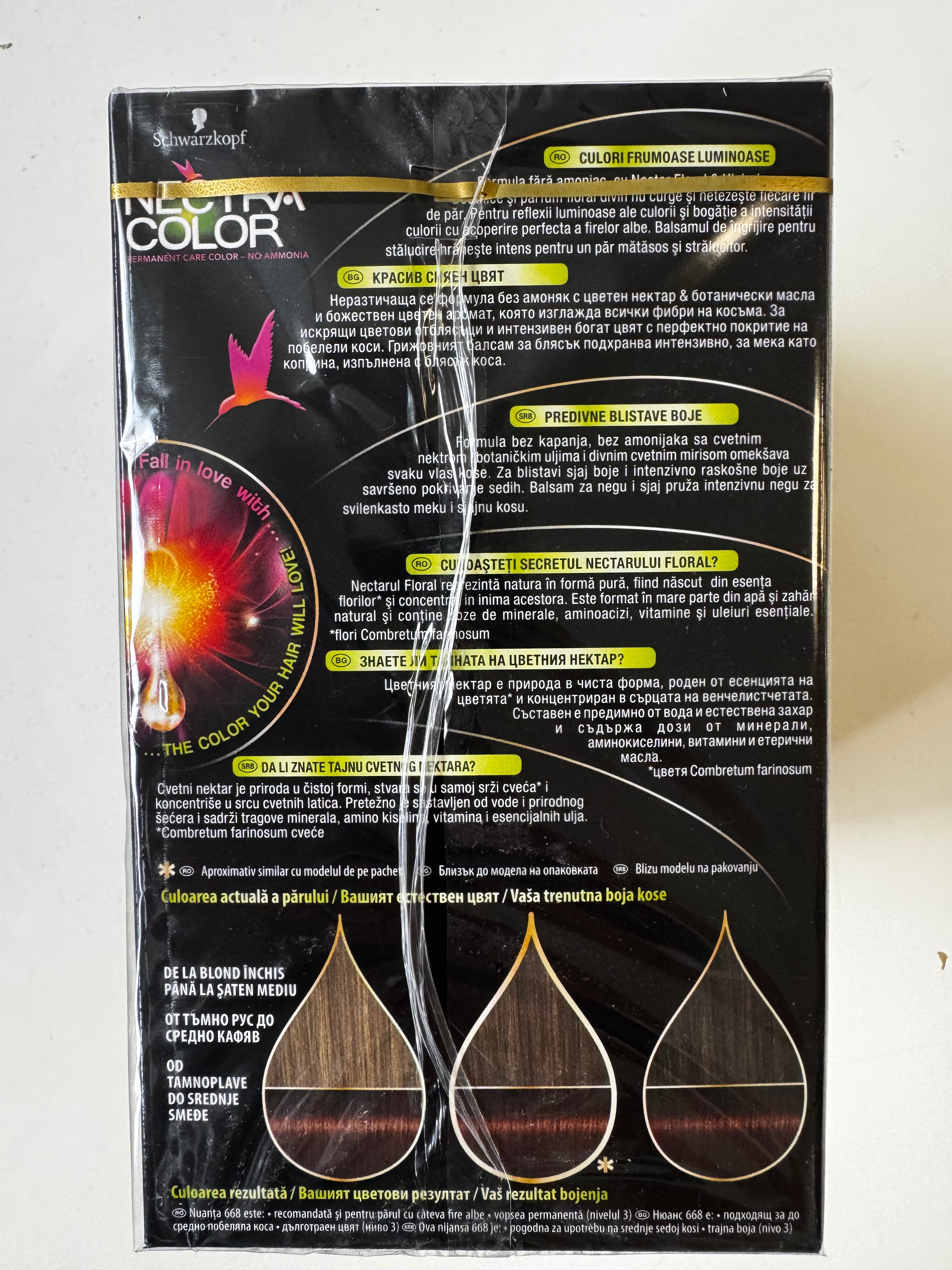 3-pack Schwarzkopf Nectra Color 668 Hazelnut / Hazelnut Brown (remaining stock expired) 