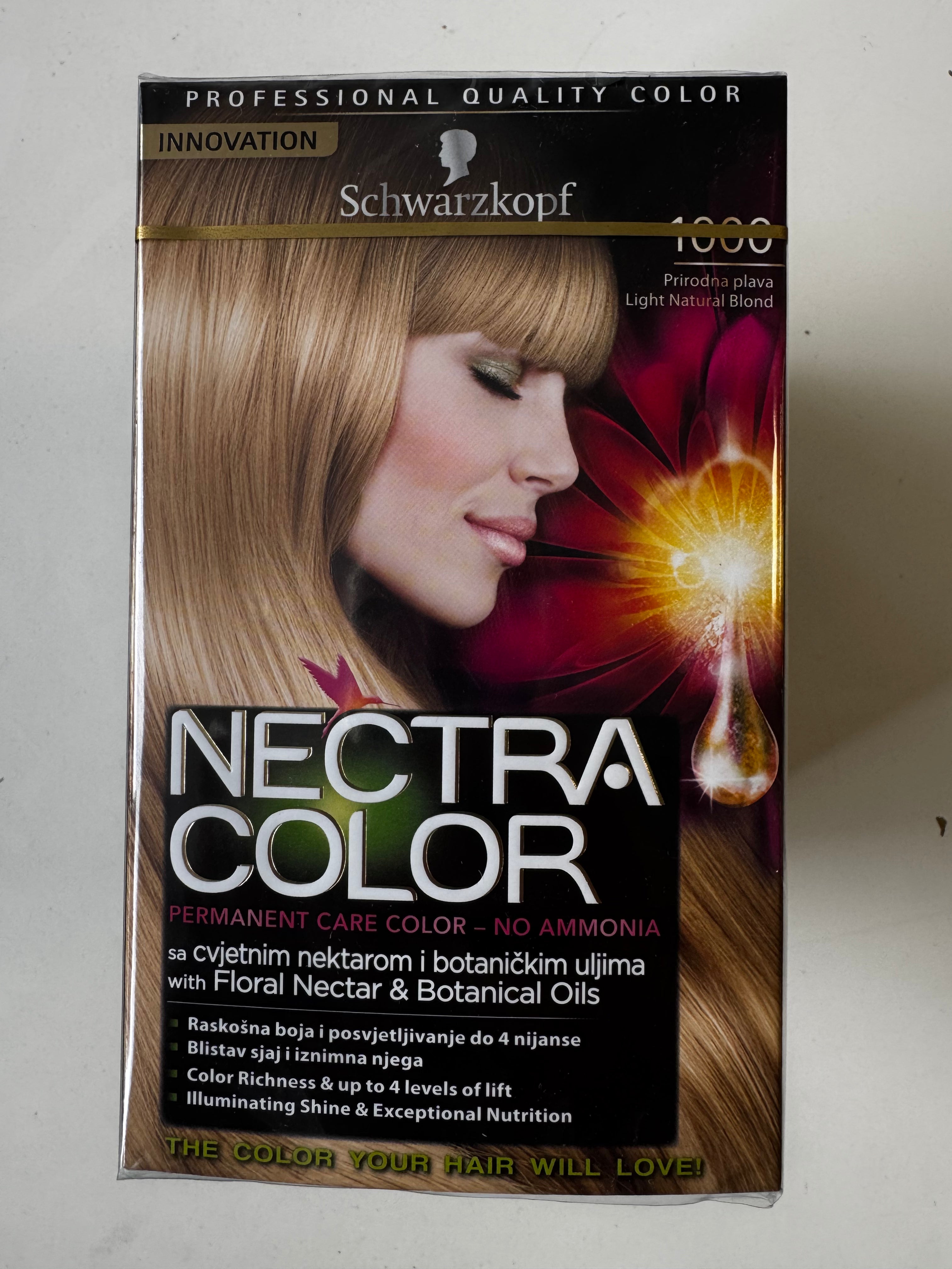 3-pack Schwarzkopf Nectra Color 1000 Light Natural Blonde (best before date exceeded) 