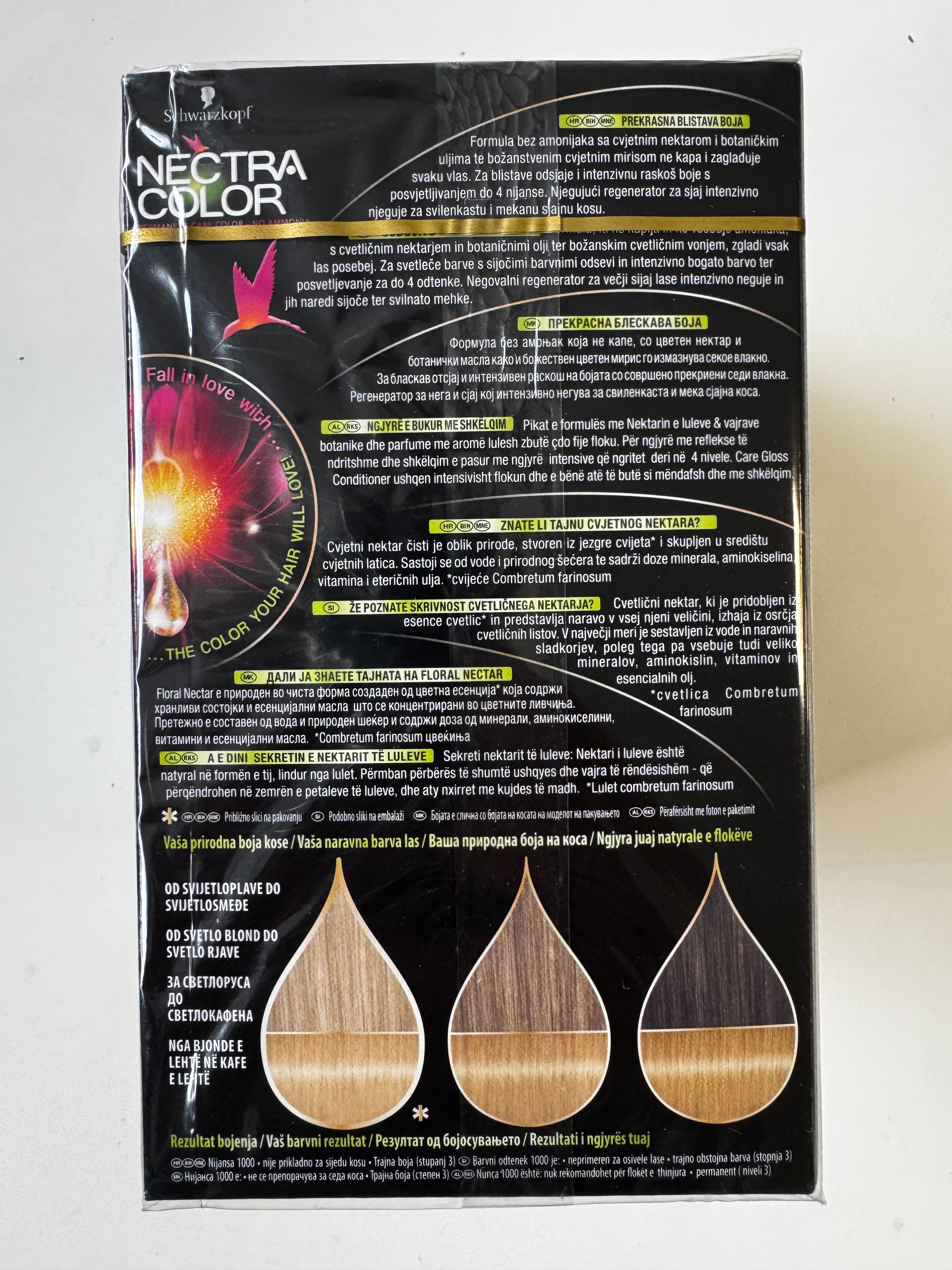 3-pack Schwarzkopf Nectra Color 1000 Light Natural Blonde (best before date exceeded) 