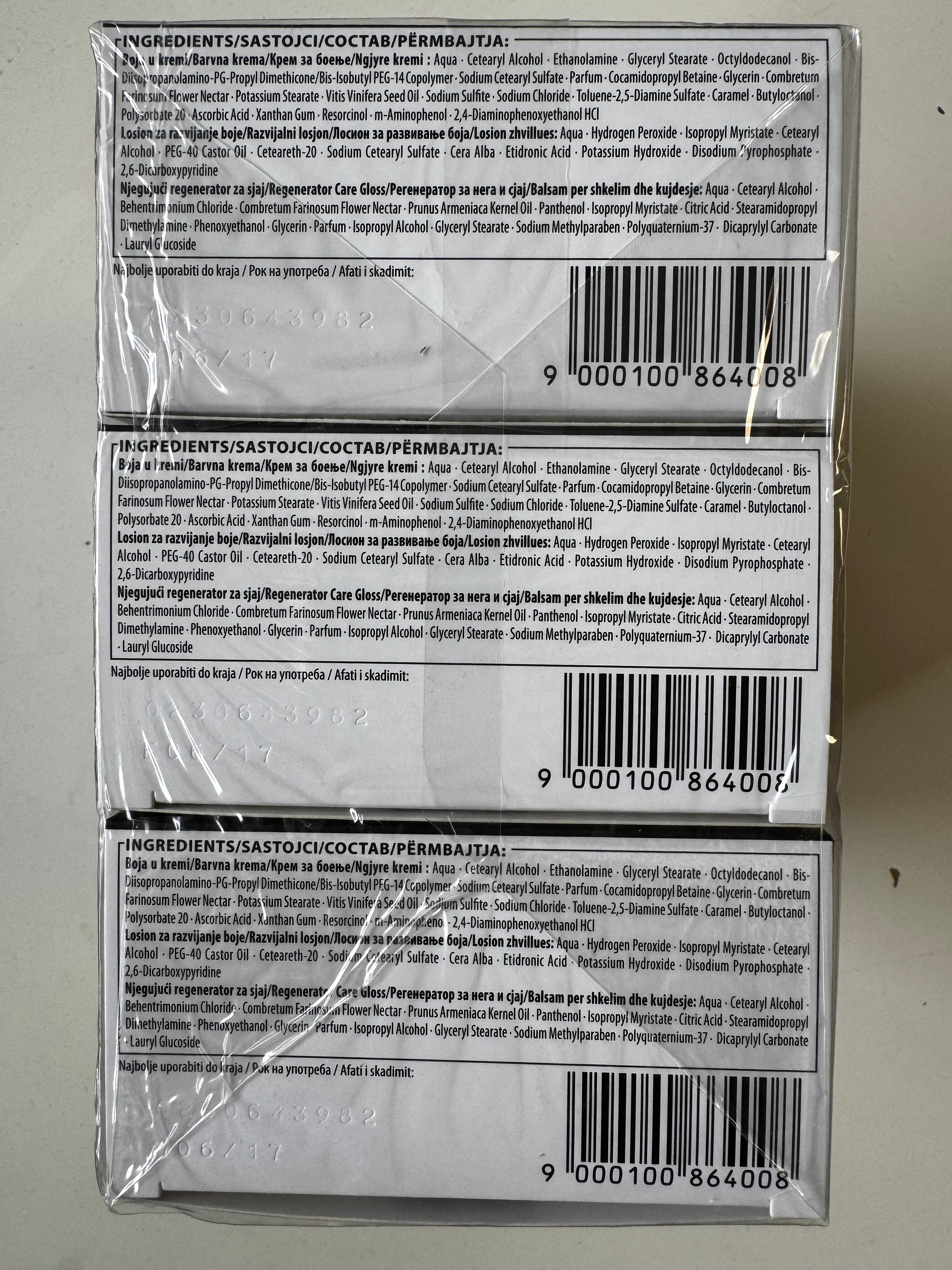 3-pack Schwarzkopf Nectra Color 1000 Light Natural Blonde (best before date exceeded) 