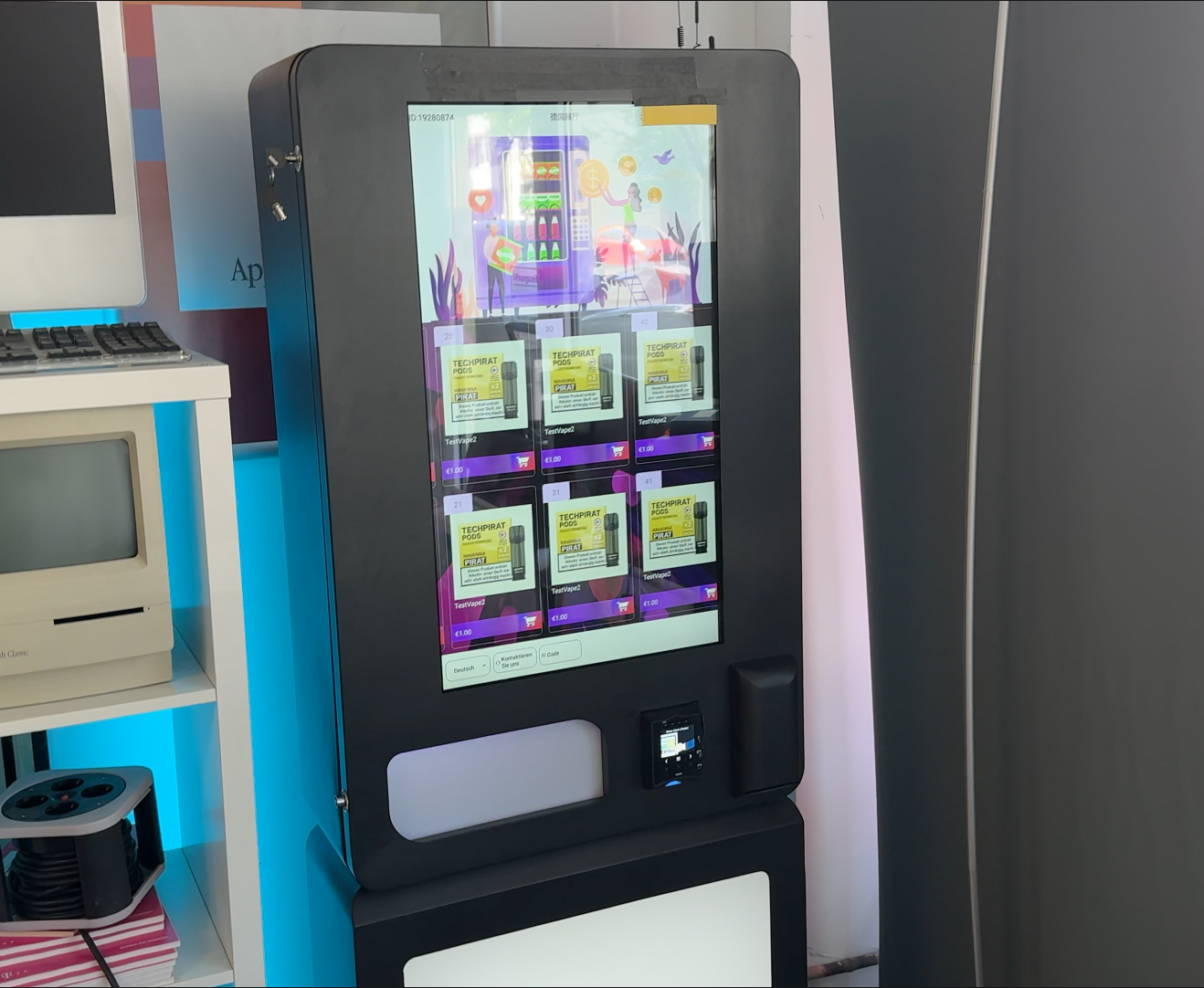 Indoor vape/cigarette vending machine for retail and catering